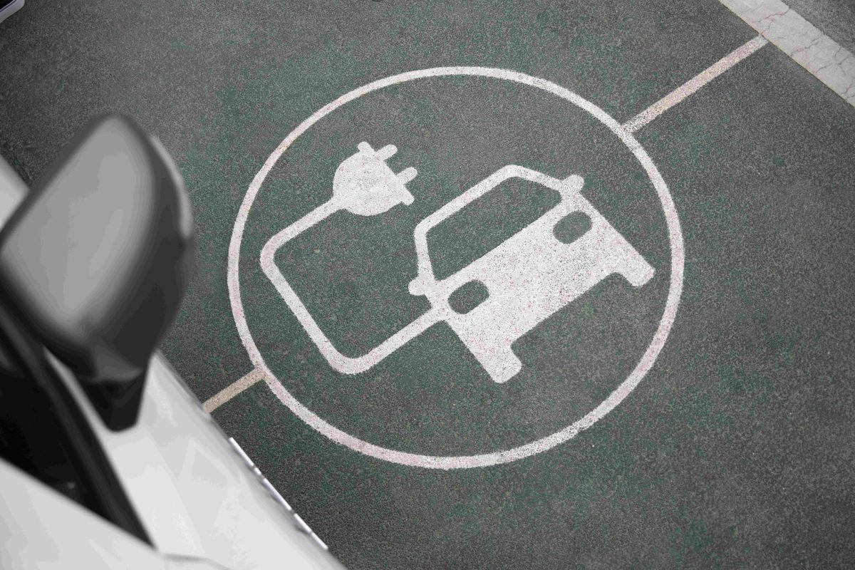 Close up electric car charging copy