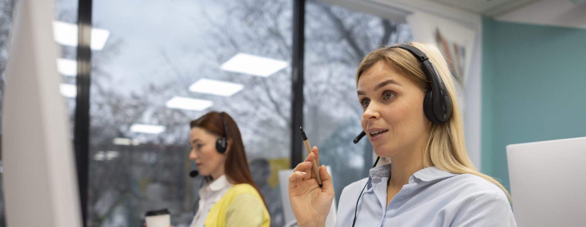 Colleagues working together call center office 1 copy