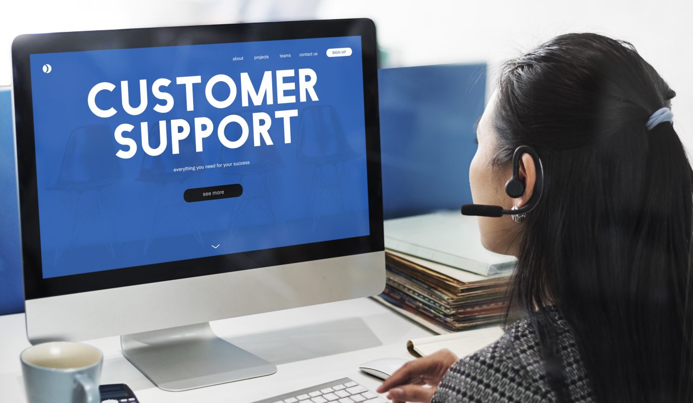Customer care webpage interface word copy