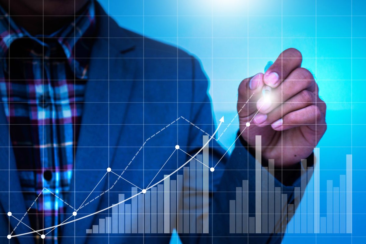 Midsection businessman using interface copy