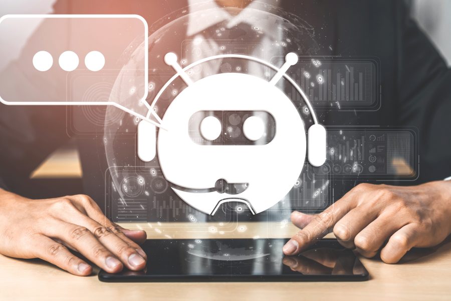 Ai chatbot smart digital customer service application concept