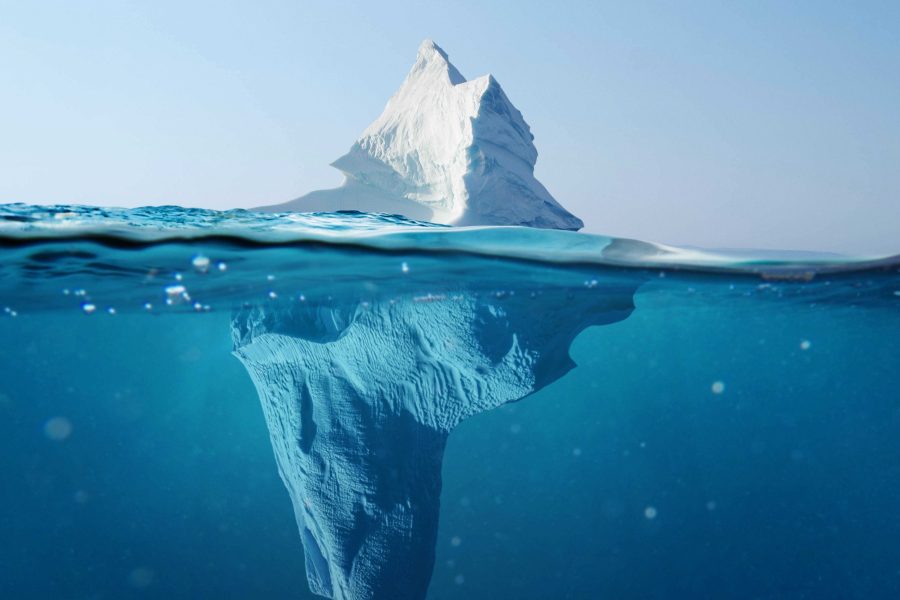 Beautiful iceberg ocean with view water global warming concept copy