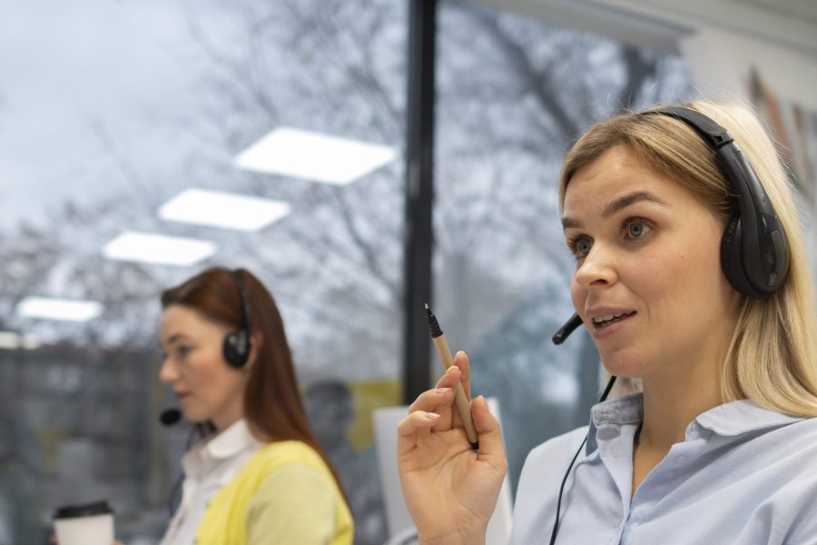 Colleagues working together call center office 1 copy