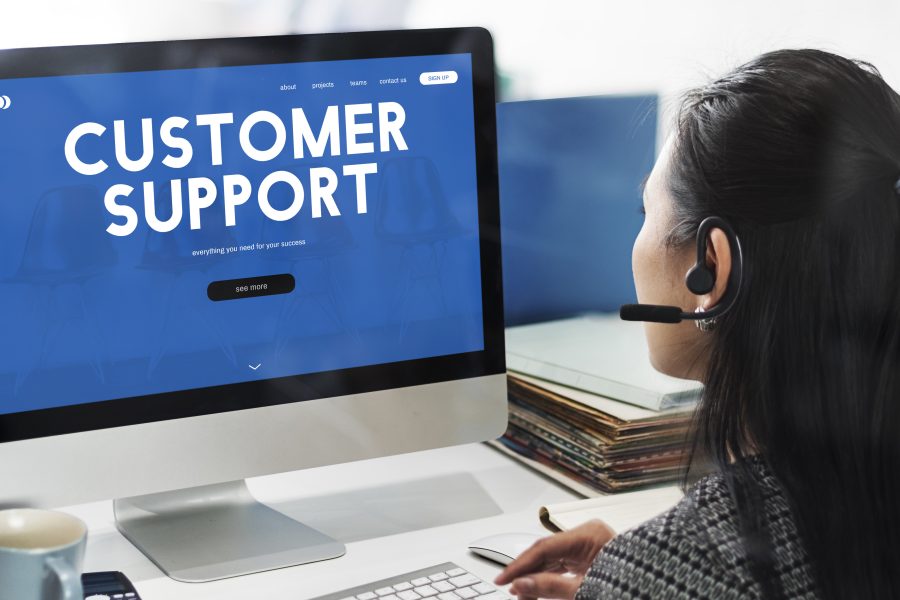 Customer care webpage interface word copy