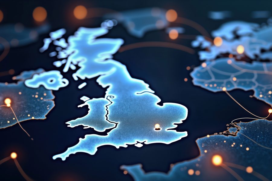 Global communication network map uk connections world map illustrates tech connections data flow copy