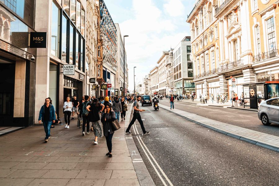 London england 2 sep 2019 famous oxford circus with oxford street regent street busy day london united kingdom copy